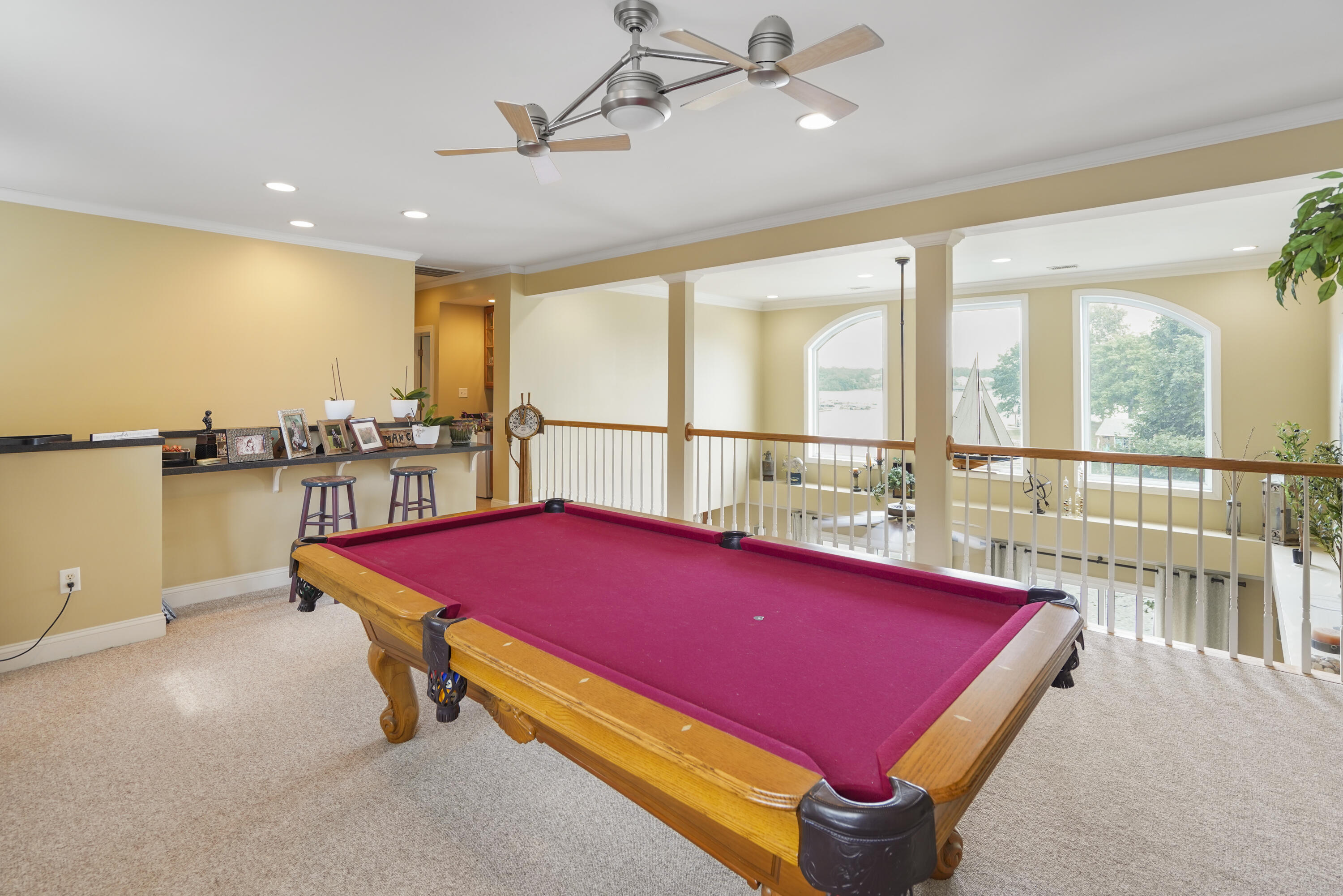 544 Wood Brook Road Moneta, VA 24121 - Photo 33 of 66 a room with pool table and windows