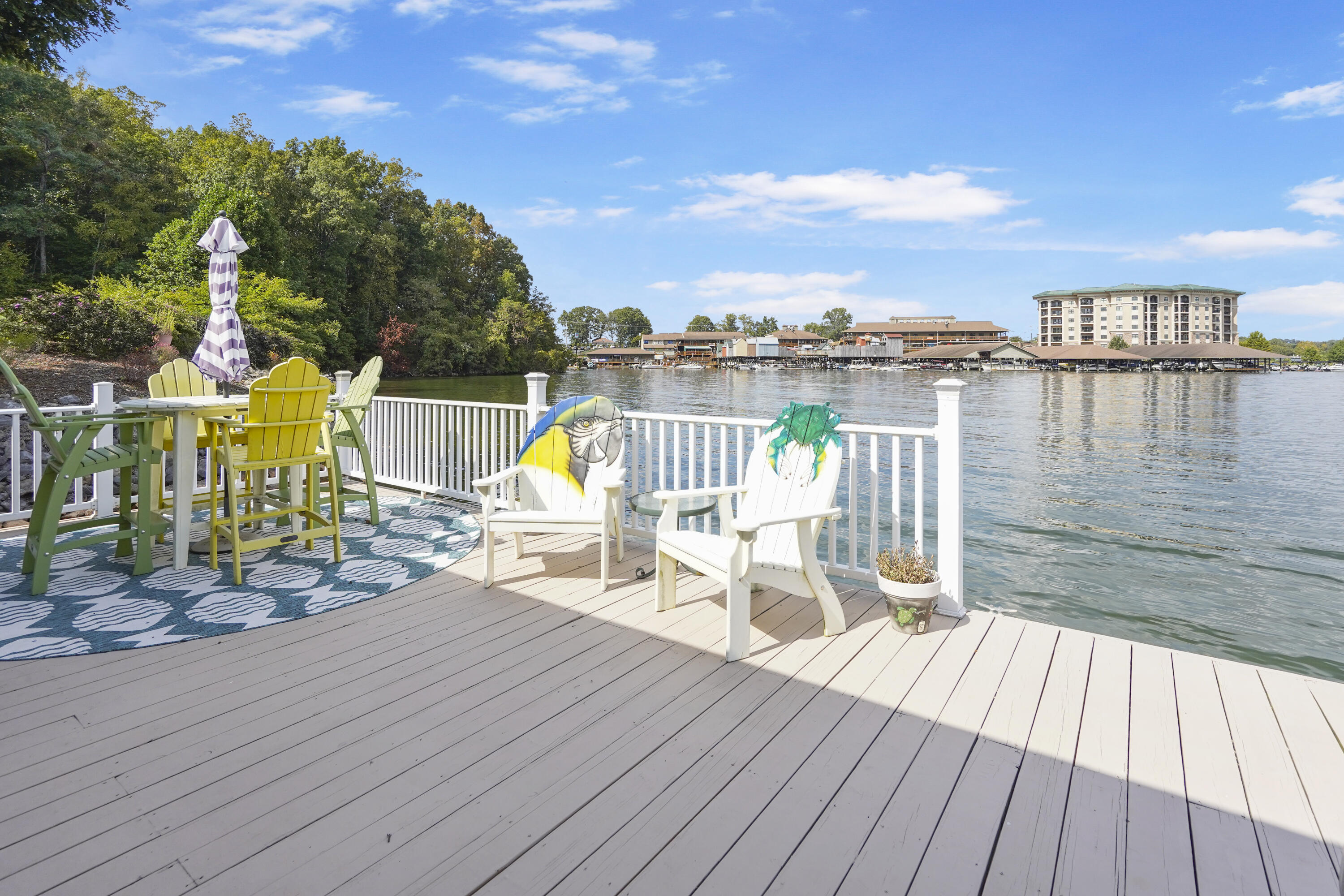 544 Wood Brook Road Moneta, VA 24121 - Photo 58 of 66 a view of a balcony with wooden floor and outdoor seating