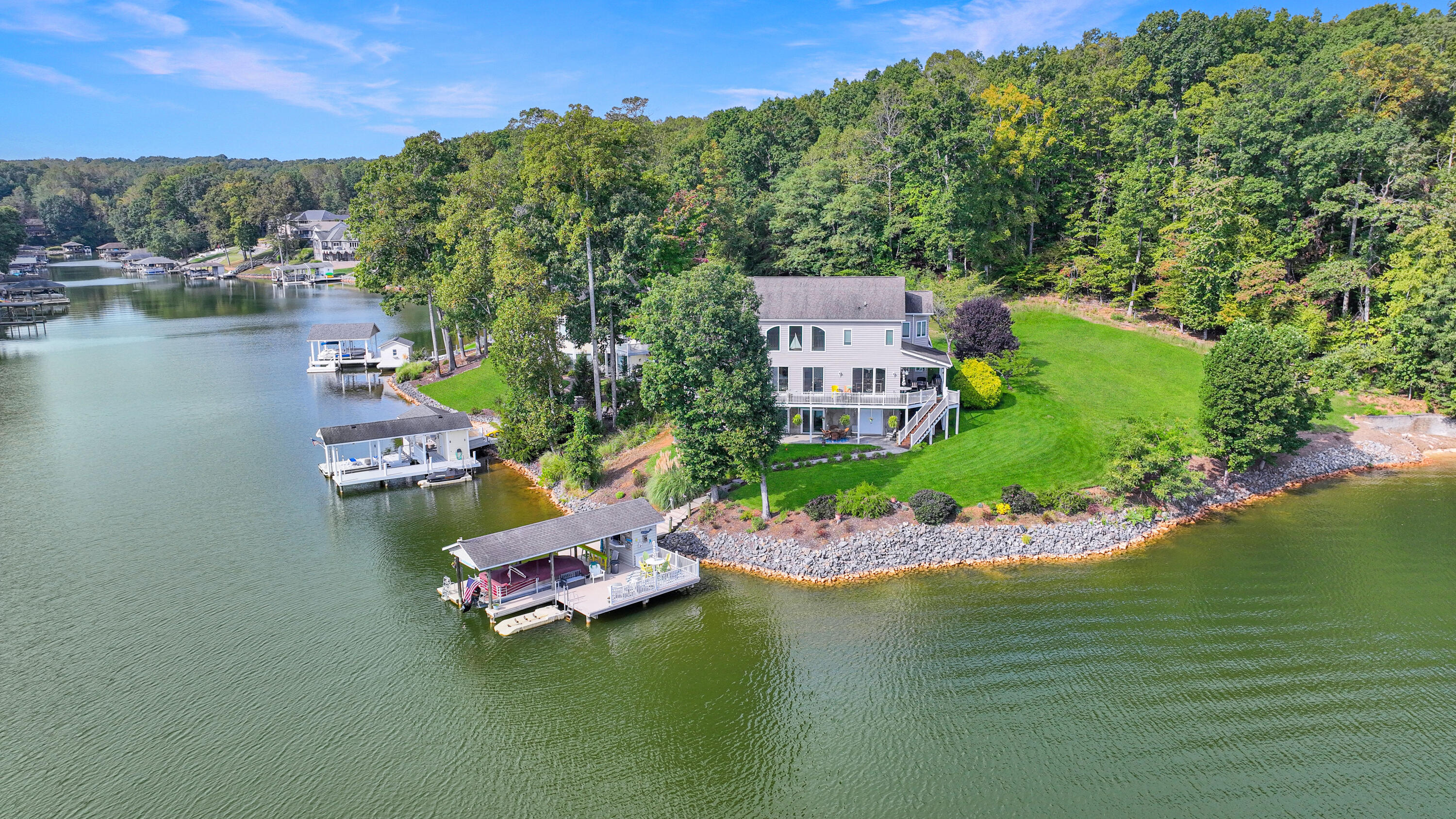 544 Wood Brook Road Moneta, VA 24121 - Photo 64 of 66 an aerial view of residential houses with outdoor space