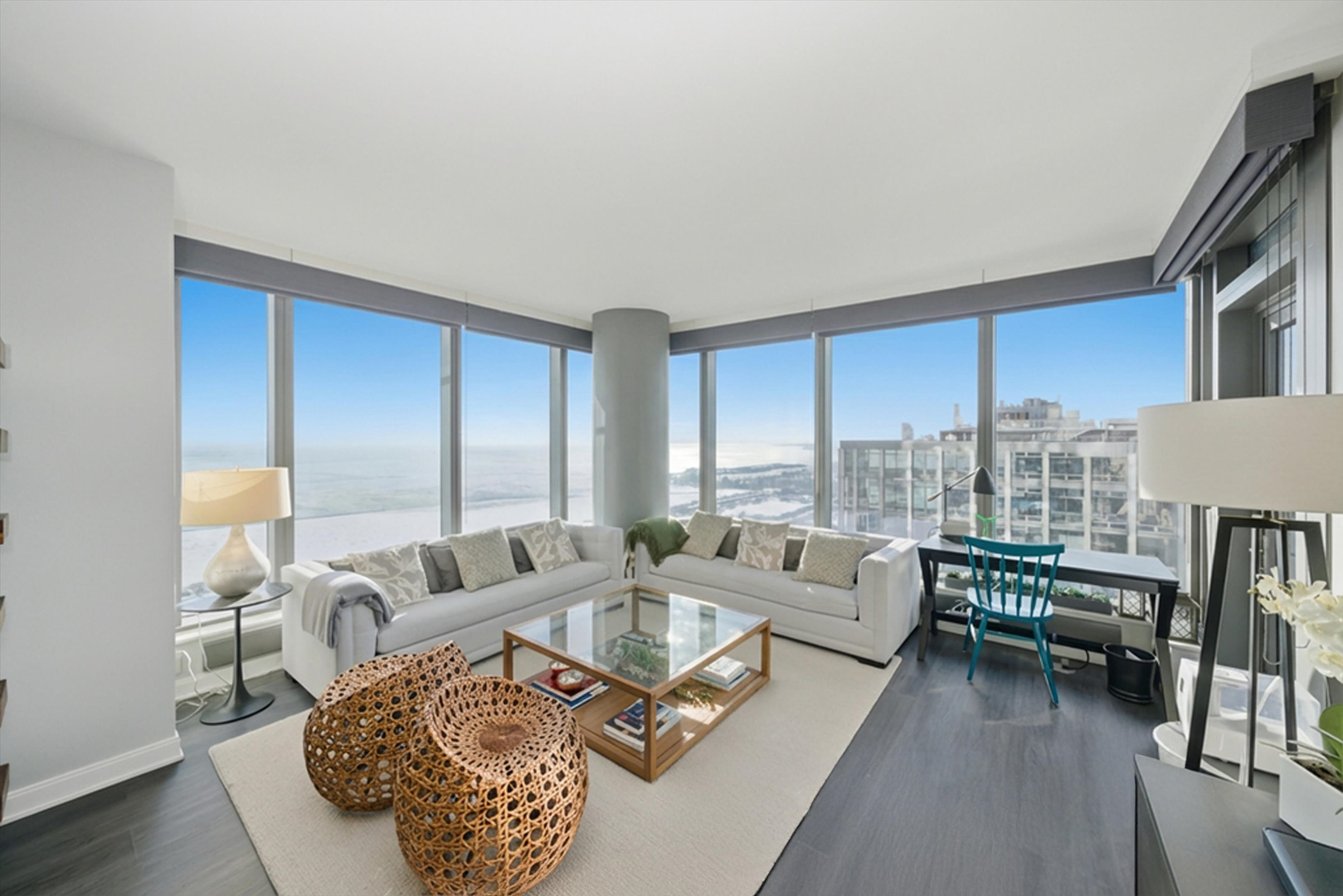 60 East Monroe Street, Unit 5304 Chicago, IL 60603 - Photo 3 of 55 a living room with furniture and a large window