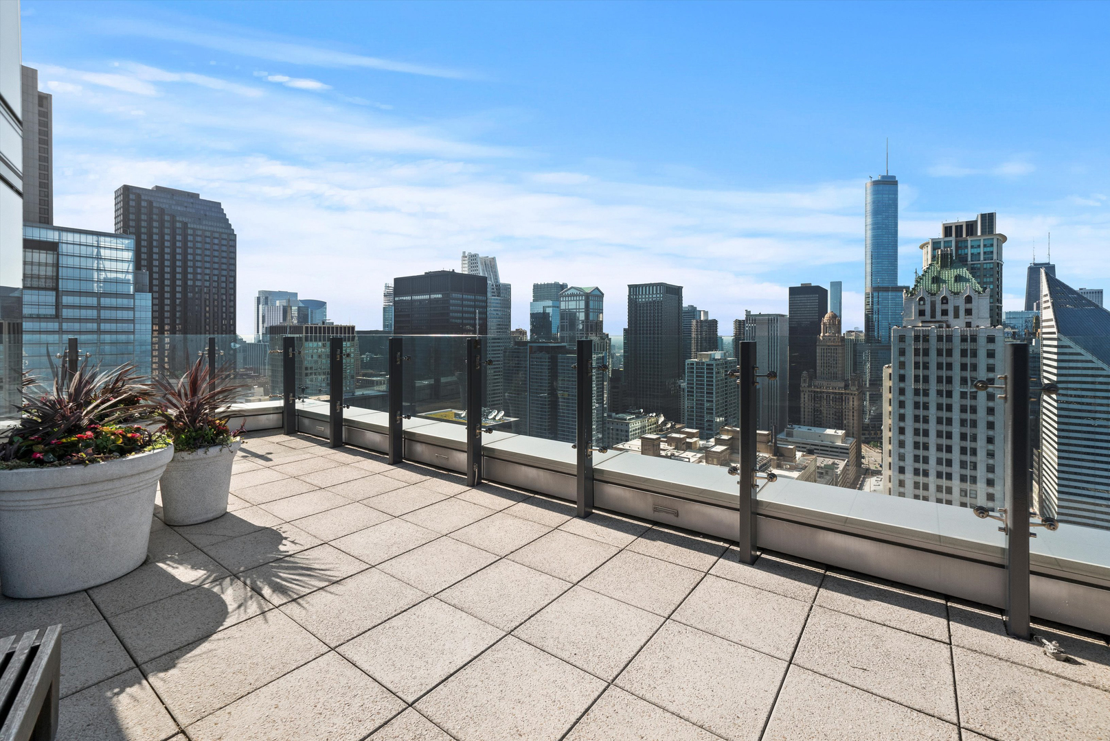 60 East Monroe Street, Unit 5304 Chicago, IL 60603 - Photo 35 of 55 a view of roof with potted plants and city view