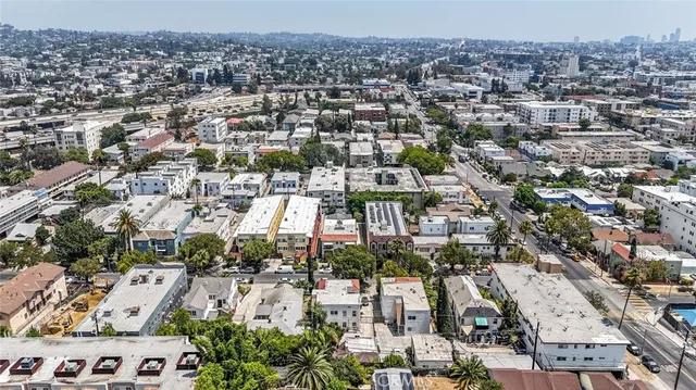 an aerial view of a city