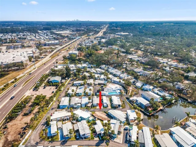 an aerial view of a city