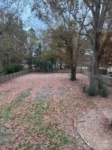 a view of a yard with trees