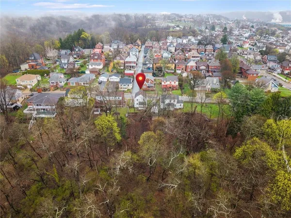an aerial view of multiple house
