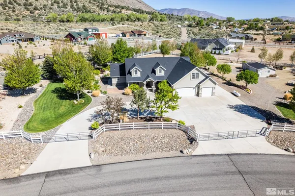 an aerial view of a house