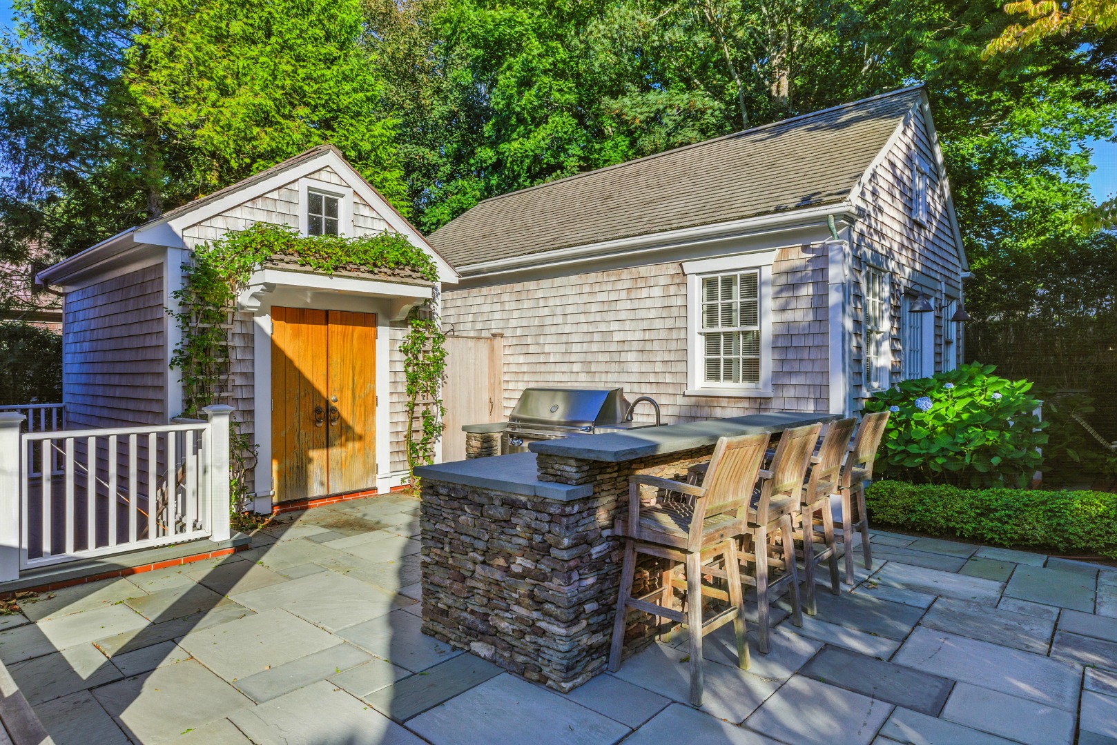 18 Mill Street Nantucket, MA 02554 - Photo 38 of 47 Outdoor Kitchen and shed