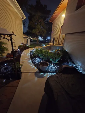 a view of a backyard of a house
