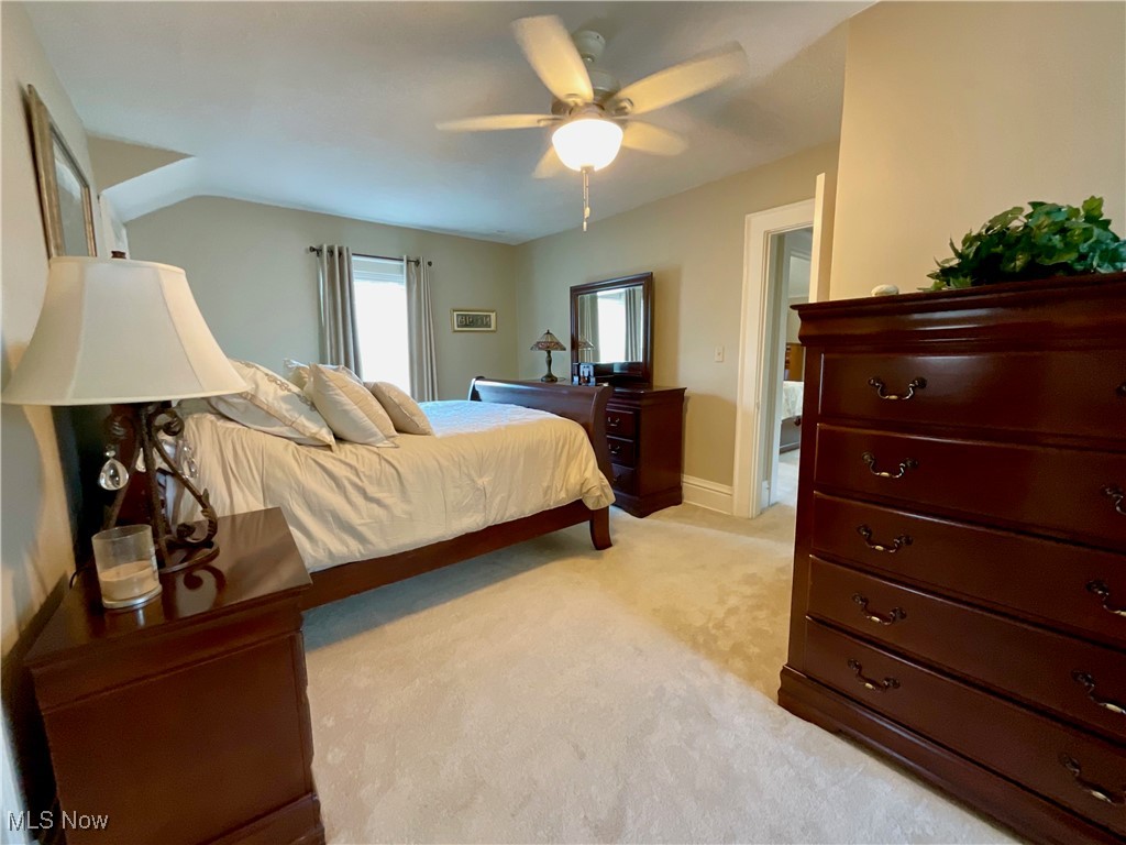 904 Chalker Street Akron, OH 44310 - Photo 10 of 28 Bedroom featuring light carpet and ceiling fan