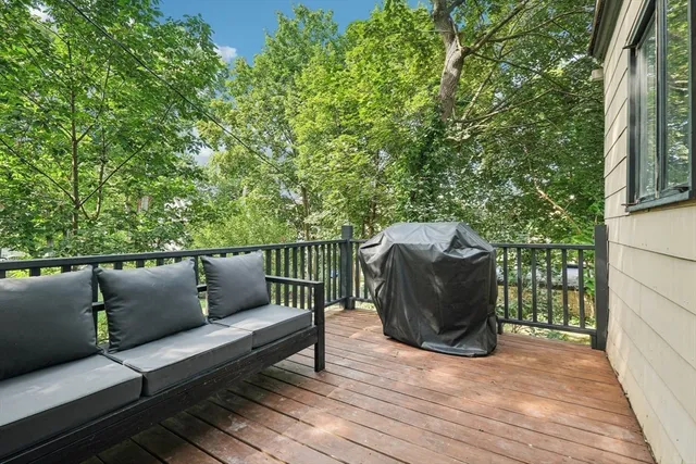 a view of a couches in the deck