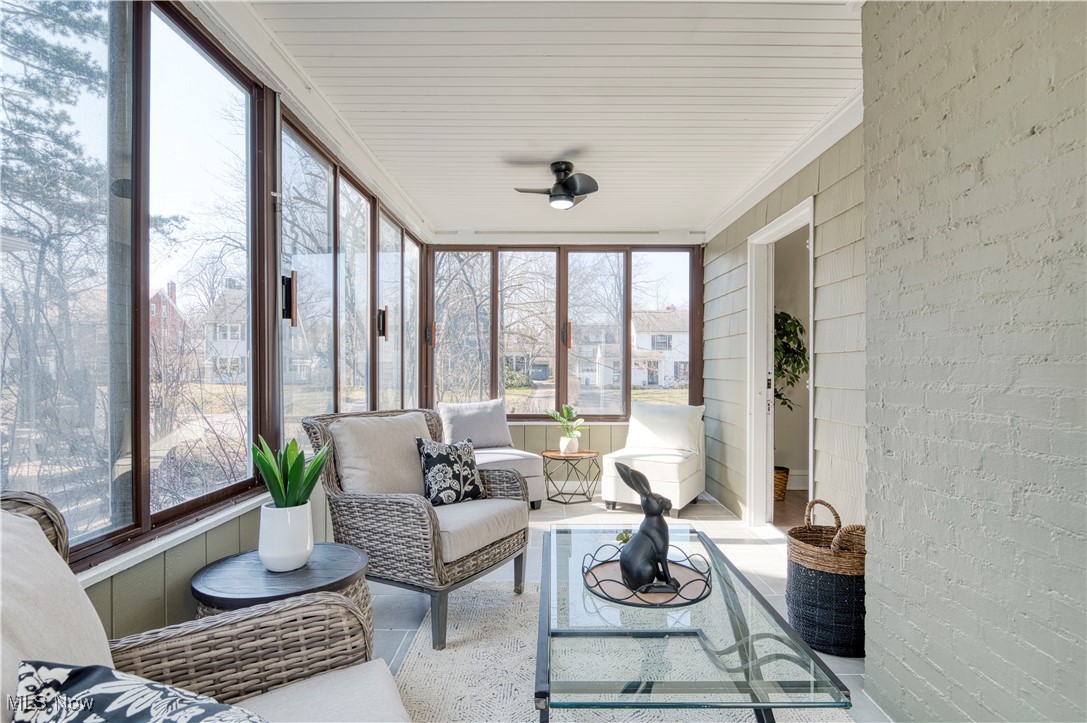 3081 Huntington Road Cleveland, OH 44120 - Photo 19 of 44 Sunroom featuring a ceiling fan