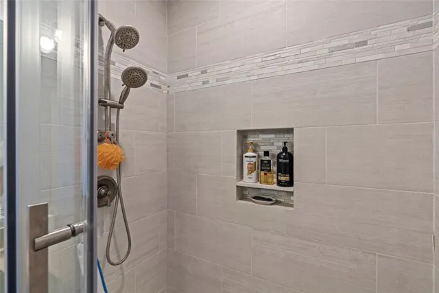 a bathroom with a shower