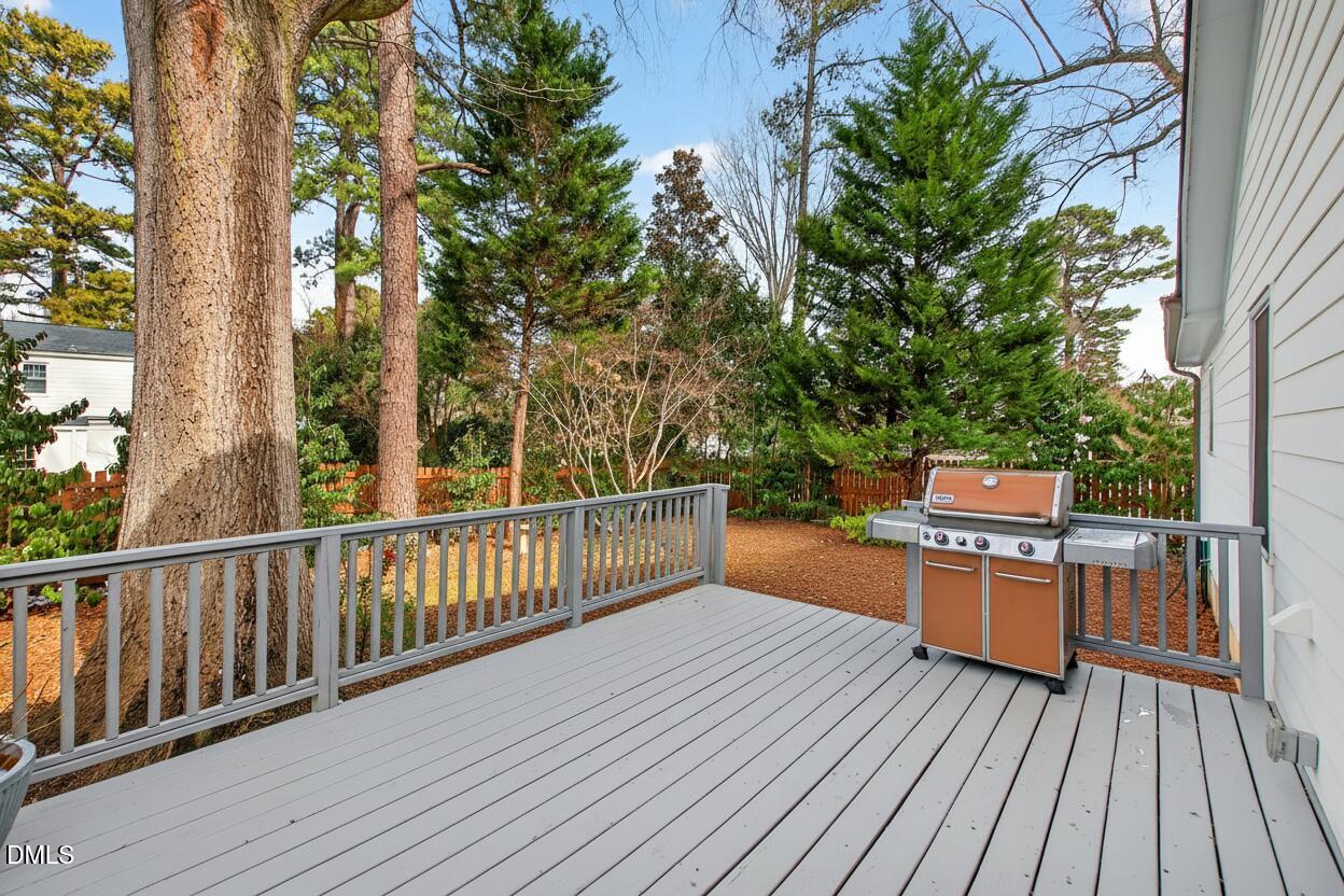 2622 Wells Avenue Raleigh, NC 27608 - Photo 58 of 65 a balcony with wooden floor and fence