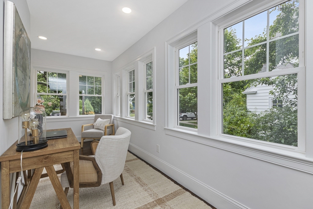 22 Stafford Road Newton, MA 02459 - Photo 11 of 28 a view of a dining room with furniture window and outside view