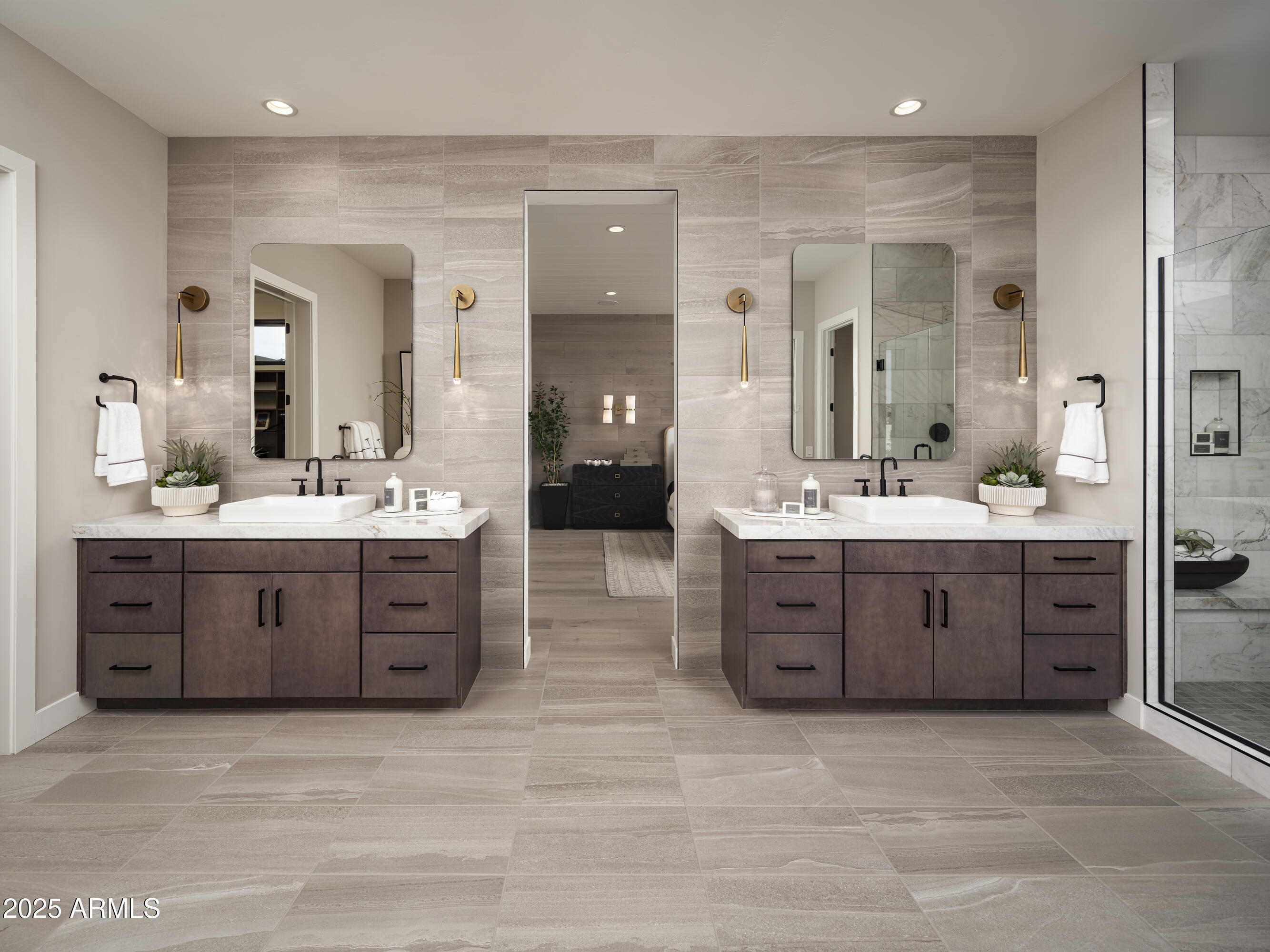 21922 South 193rd Way Queen Creek, AZ 85142 - Photo 19 of 38 a spacious bathroom with a double vanity sink double and mirror