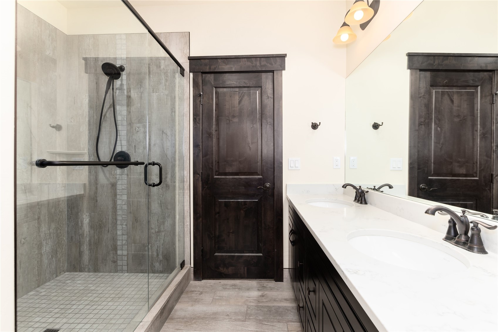 750 Independence Road, Unit 2C Keystone, CO 80435 - Photo 24 of 49 Primary Bathroom with walk-in shower and double vanity