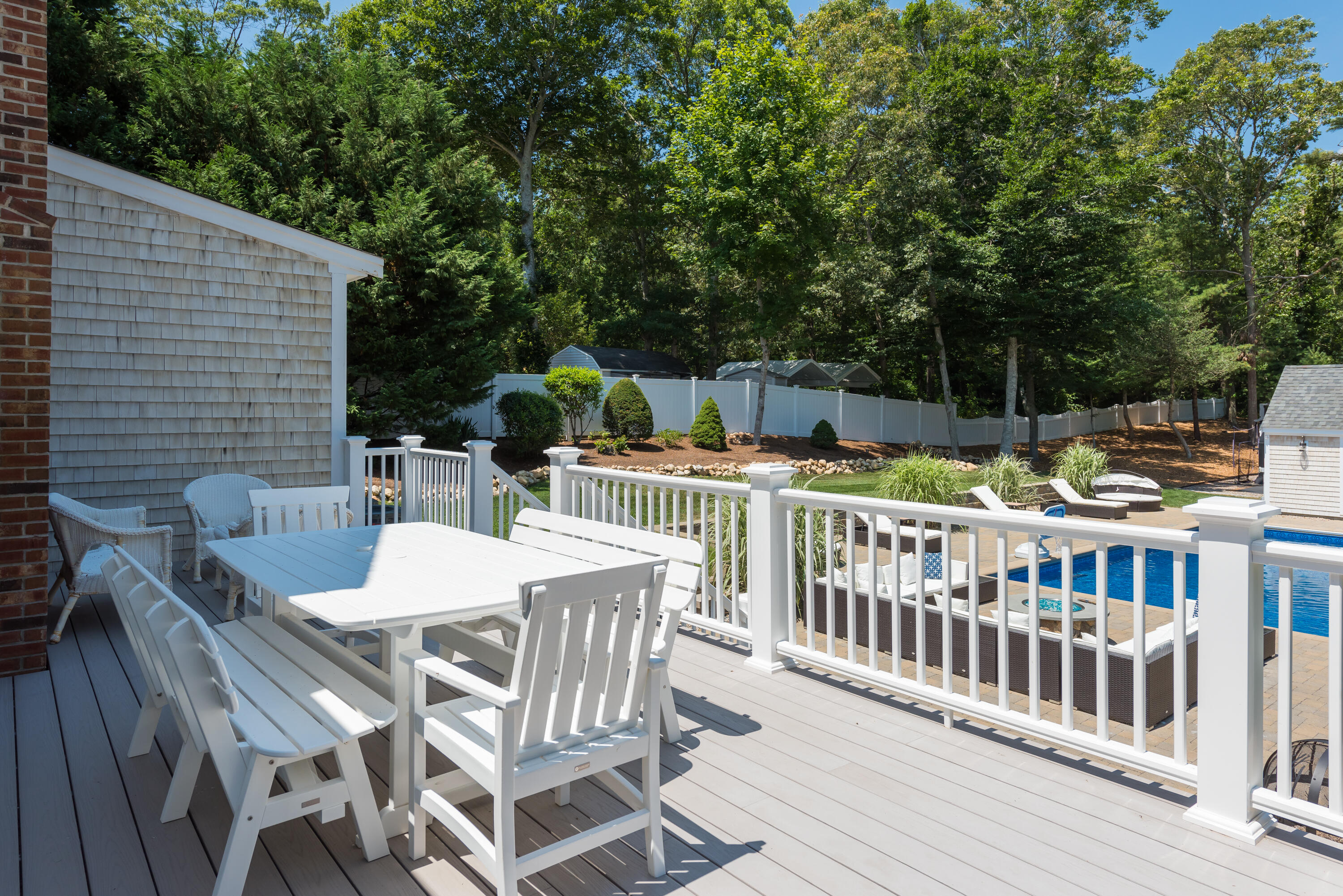 125 Lakeview Drive Centerville, MA 02632 - Photo 9 of 28 a view of balcony with furniture and trees
