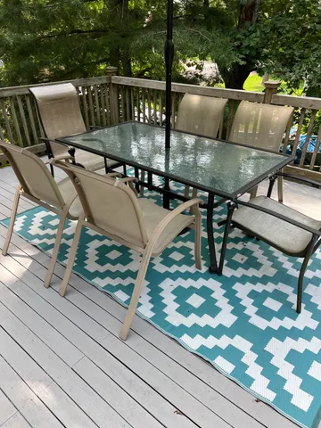 a view of outdoor space with seating area