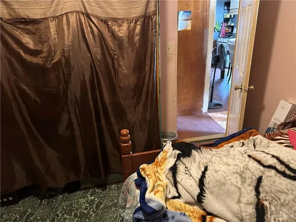 a view of a garden with a tree