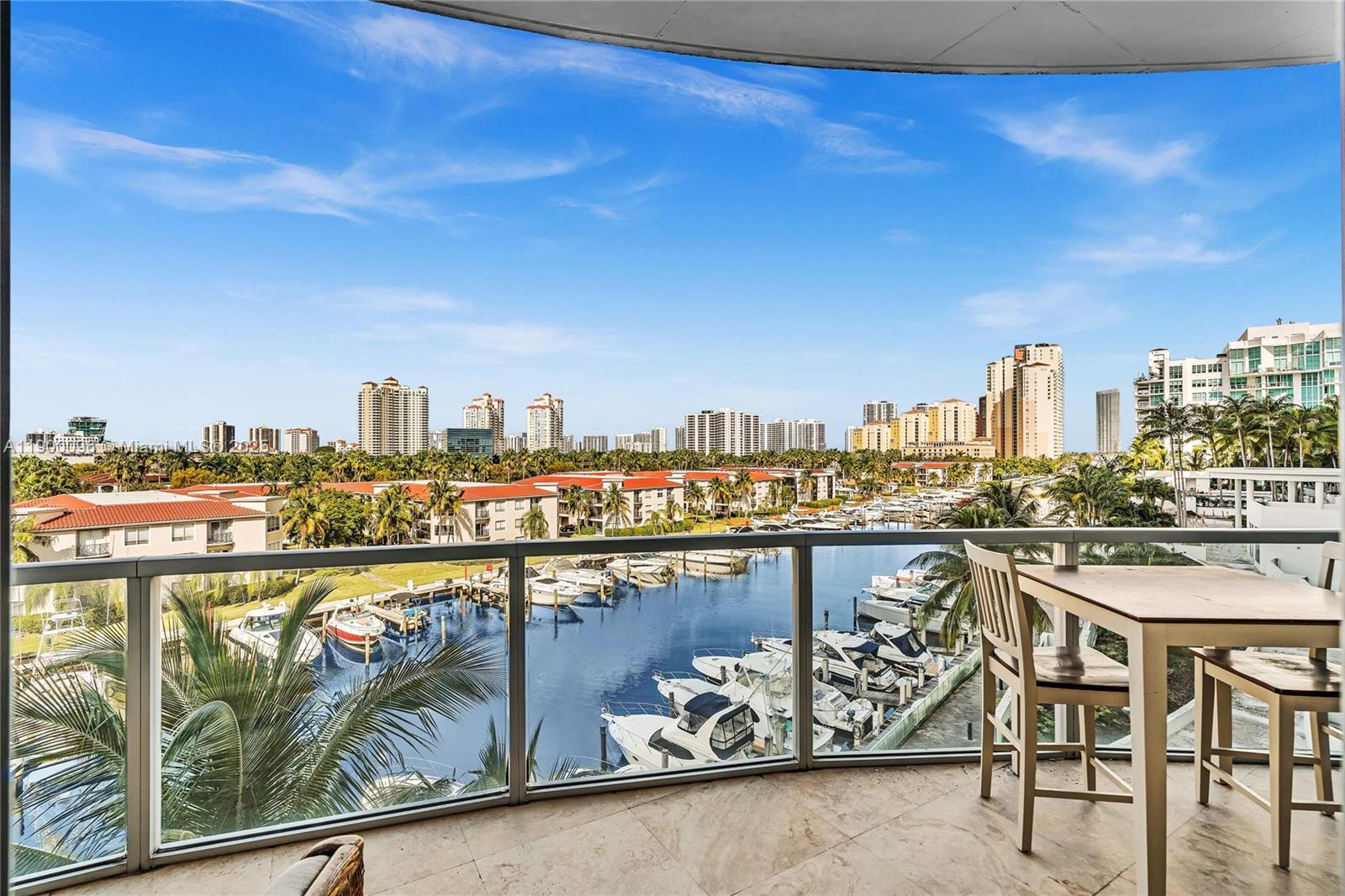 3029 Northeast 188th Street, Unit 503 Aventura, FL 33180 - Photo 19 of 60 a view of a city skyline from a balcony