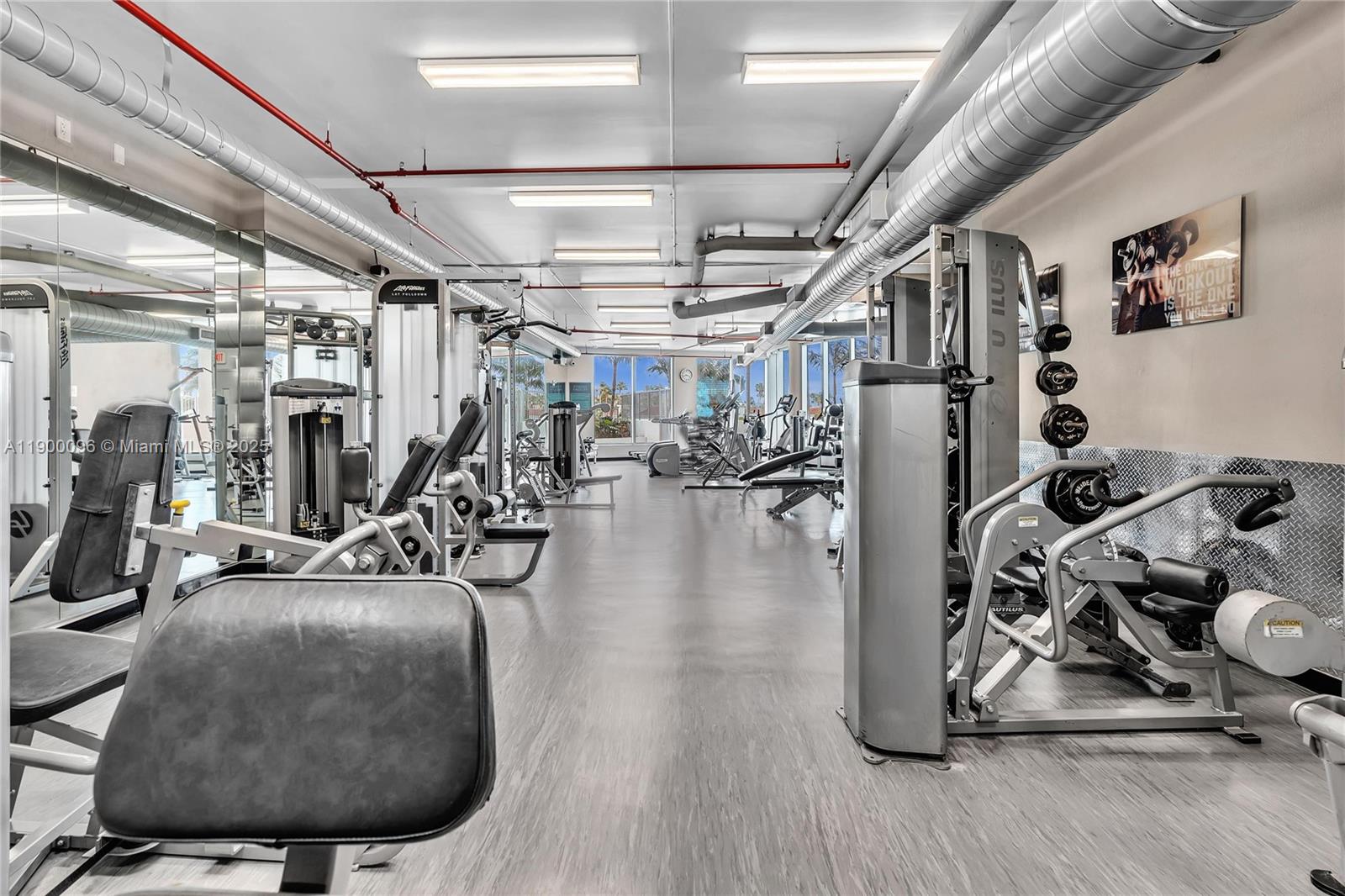 3029 Northeast 188th Street, Unit 503 Aventura, FL 33180 - Photo 52 of 60 a view of a room with gym equipment