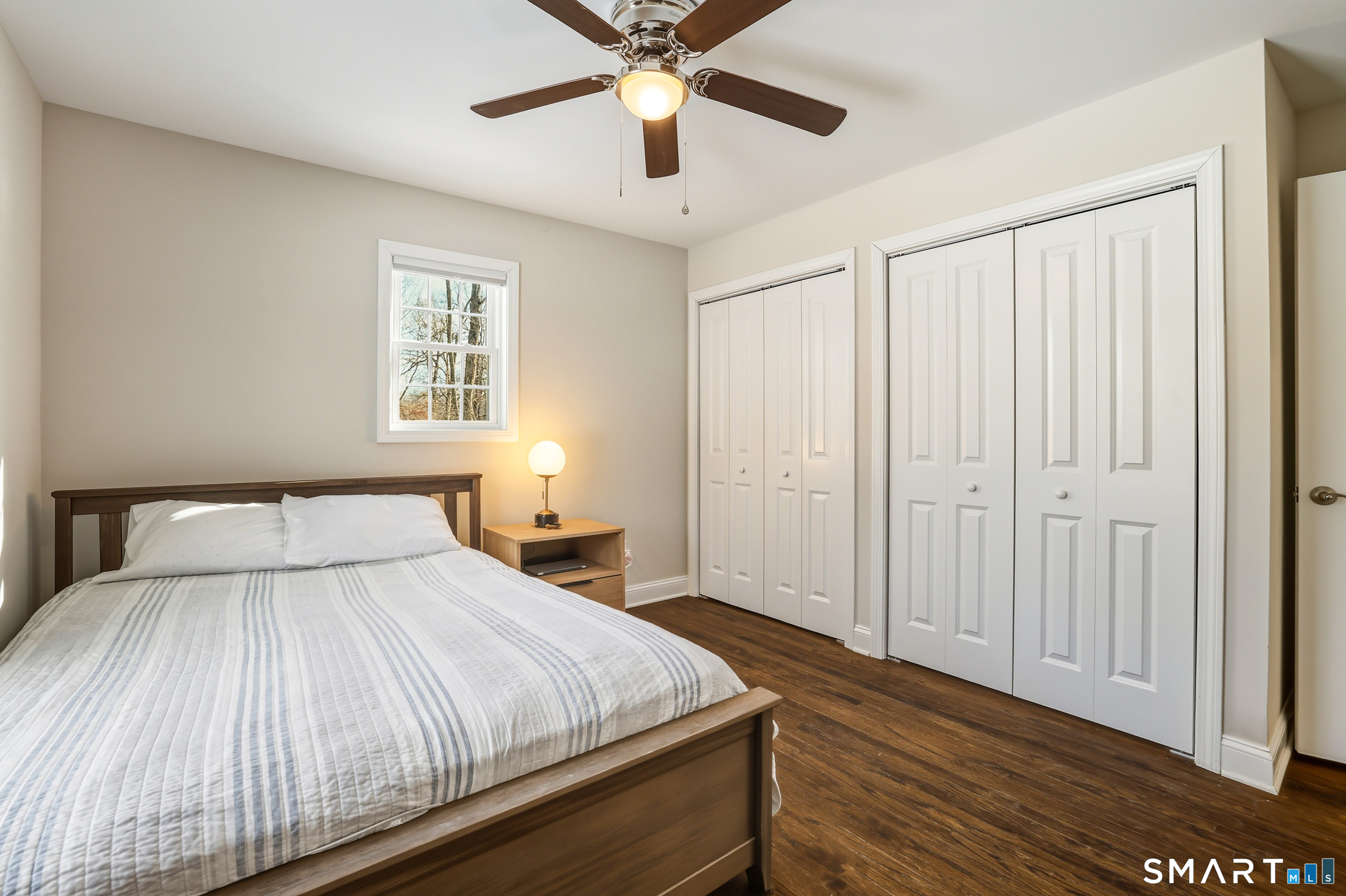 8 Egypt Lane Clinton, CT 06413 - Photo 9 of 33 Master bedroom offers hardwood flooring, 2 closets, ceiling fan, and a full bath.