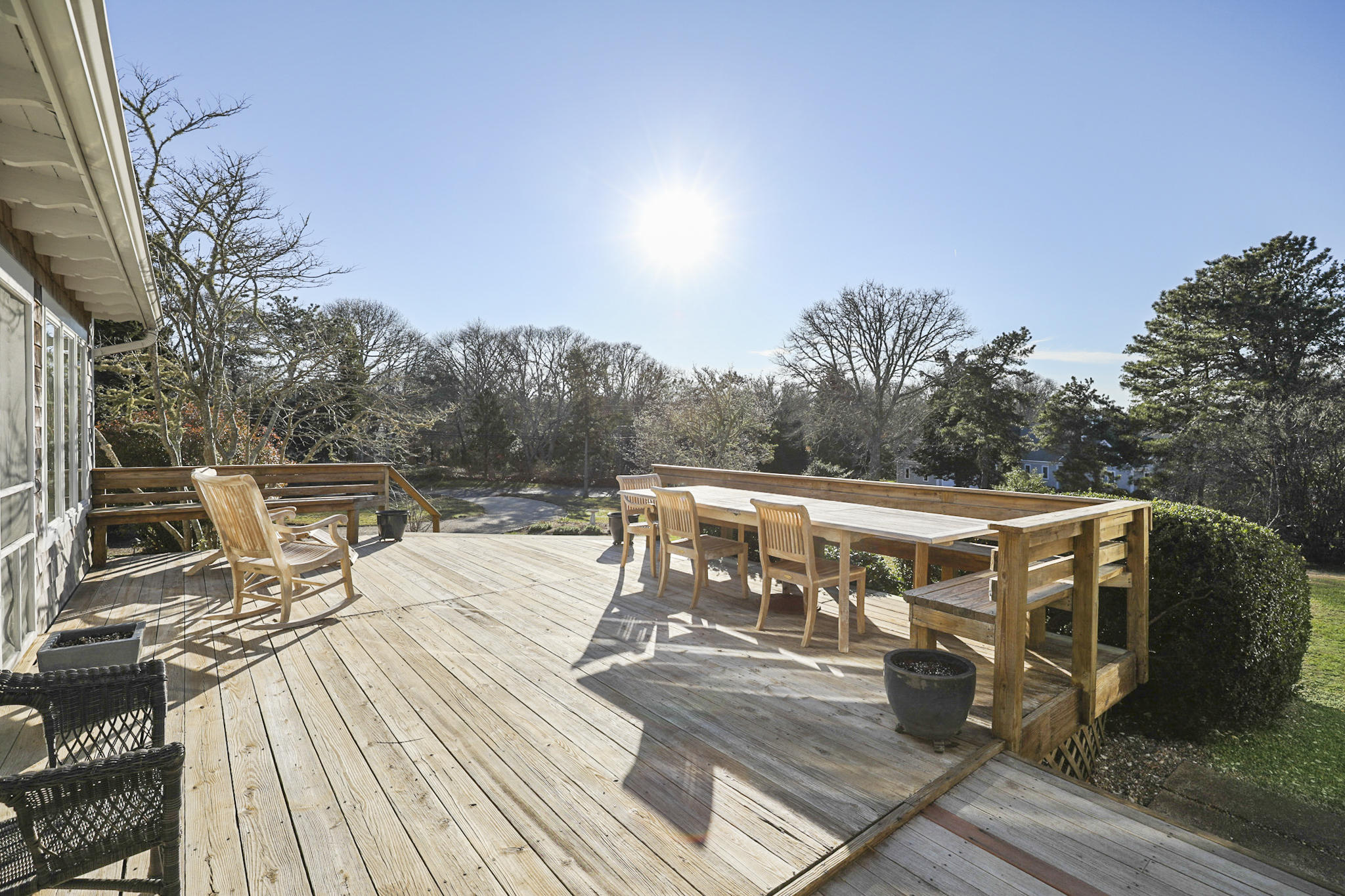 145 Barley Neck Road Orleans, MA 02653 - Photo 29 of 39 a view of balcony with wooden floor and outdoor seating