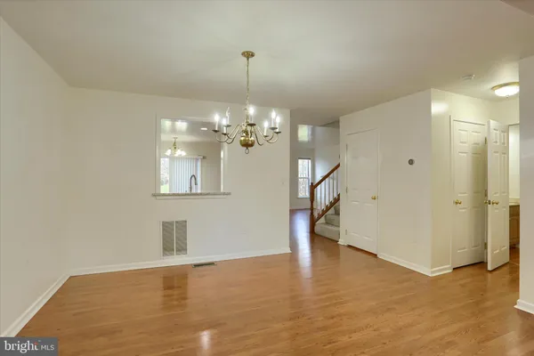 a view of a livingroom with a chandelier