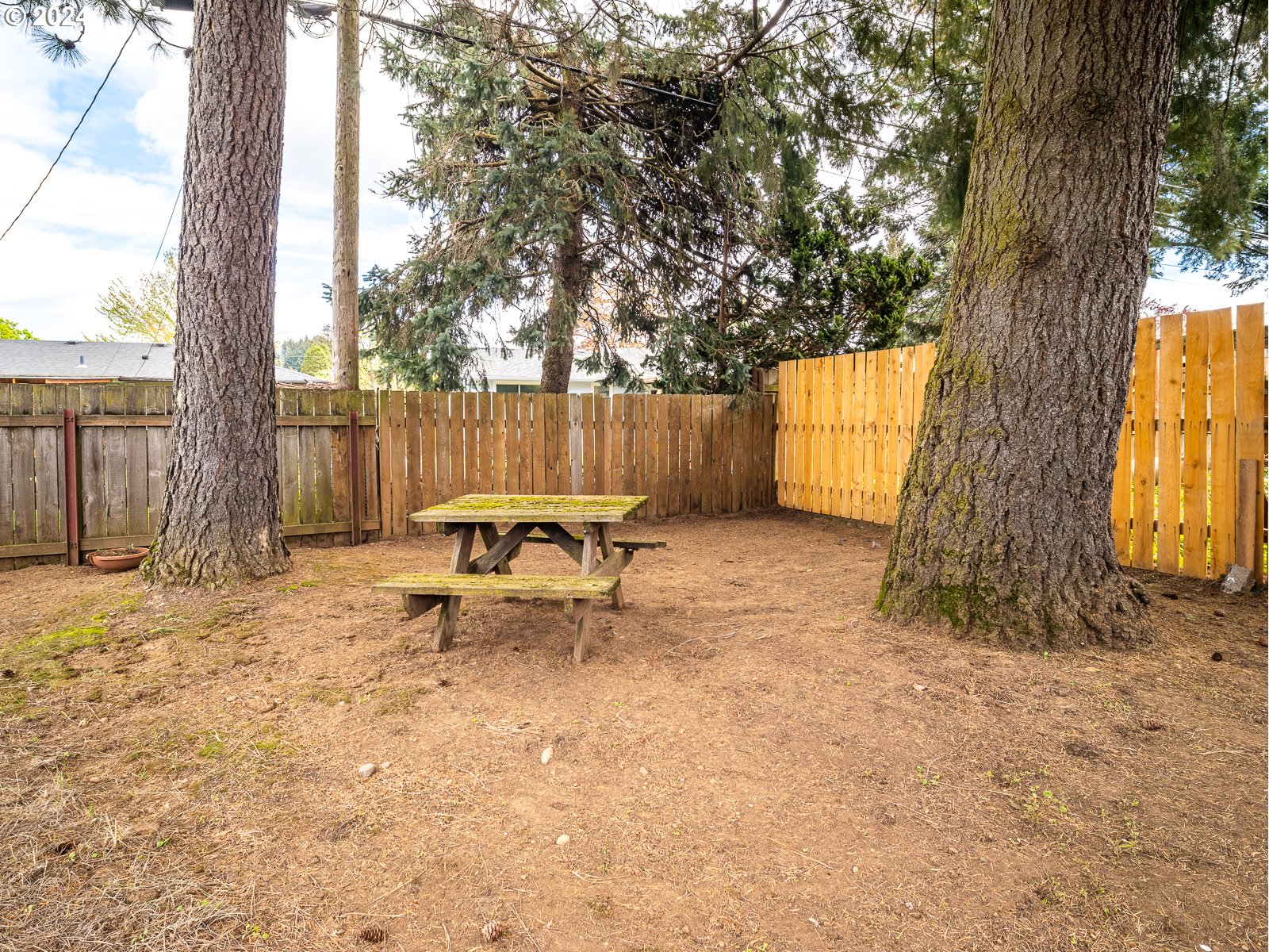 3238 Southeast 176th Place Portland, OR 97236 - Photo 24 of 31 a view of a yard with a tree and a bench in a patio