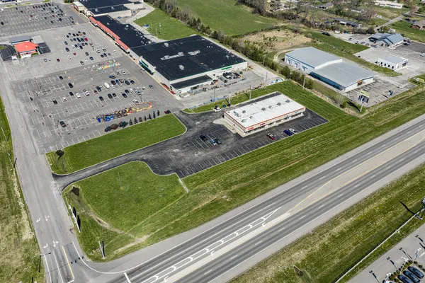 an aerial view of a city