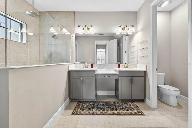 a view of an outdoor space and swimming pool