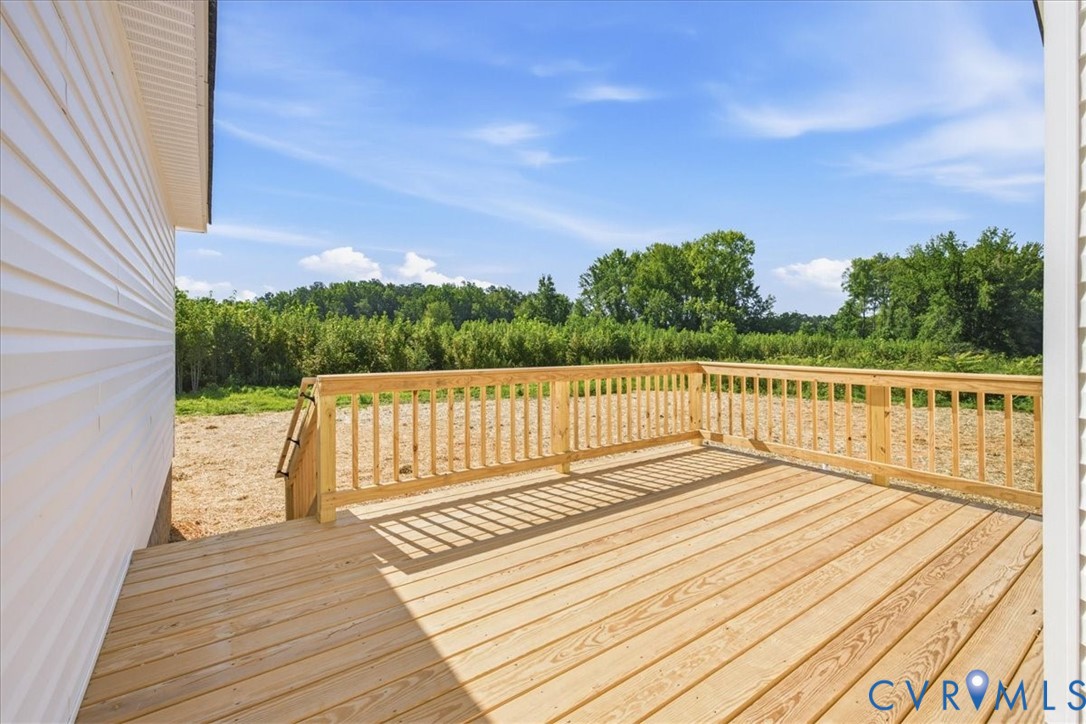 15203 Cox Road Church Road, VA 23833 - Photo 21 of 32 Expansive wooden deck with natural wood railing, o