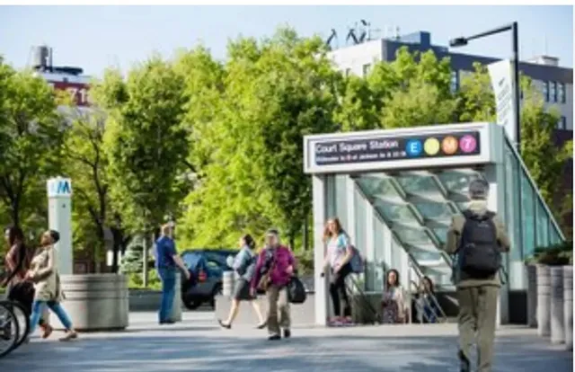 a store with yellow and red umbrella