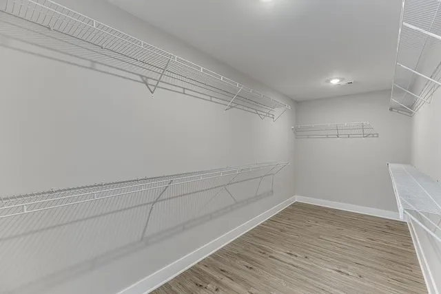 a view of a room with empty racks