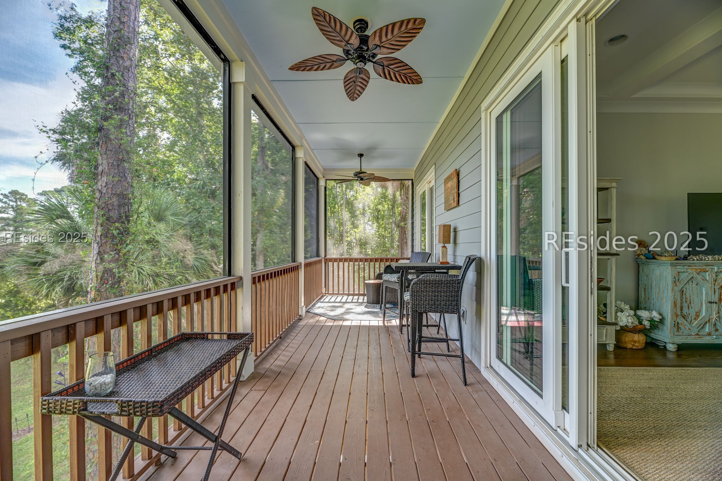 9 Bass Creek Lane Bluffton, SC 29910 - Photo 14 of 30 Screened porch with 3 ceiling fans