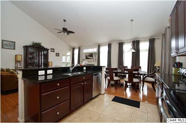 Door at the seating area leads to the back deck.