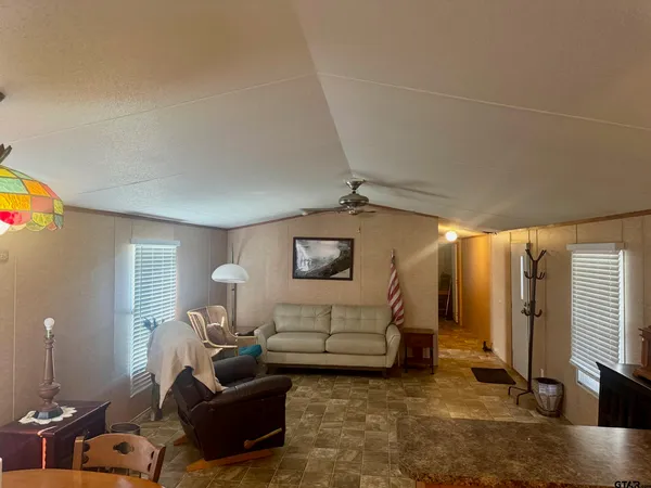 a living room with furniture