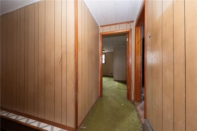 a view of a hallway with a small space