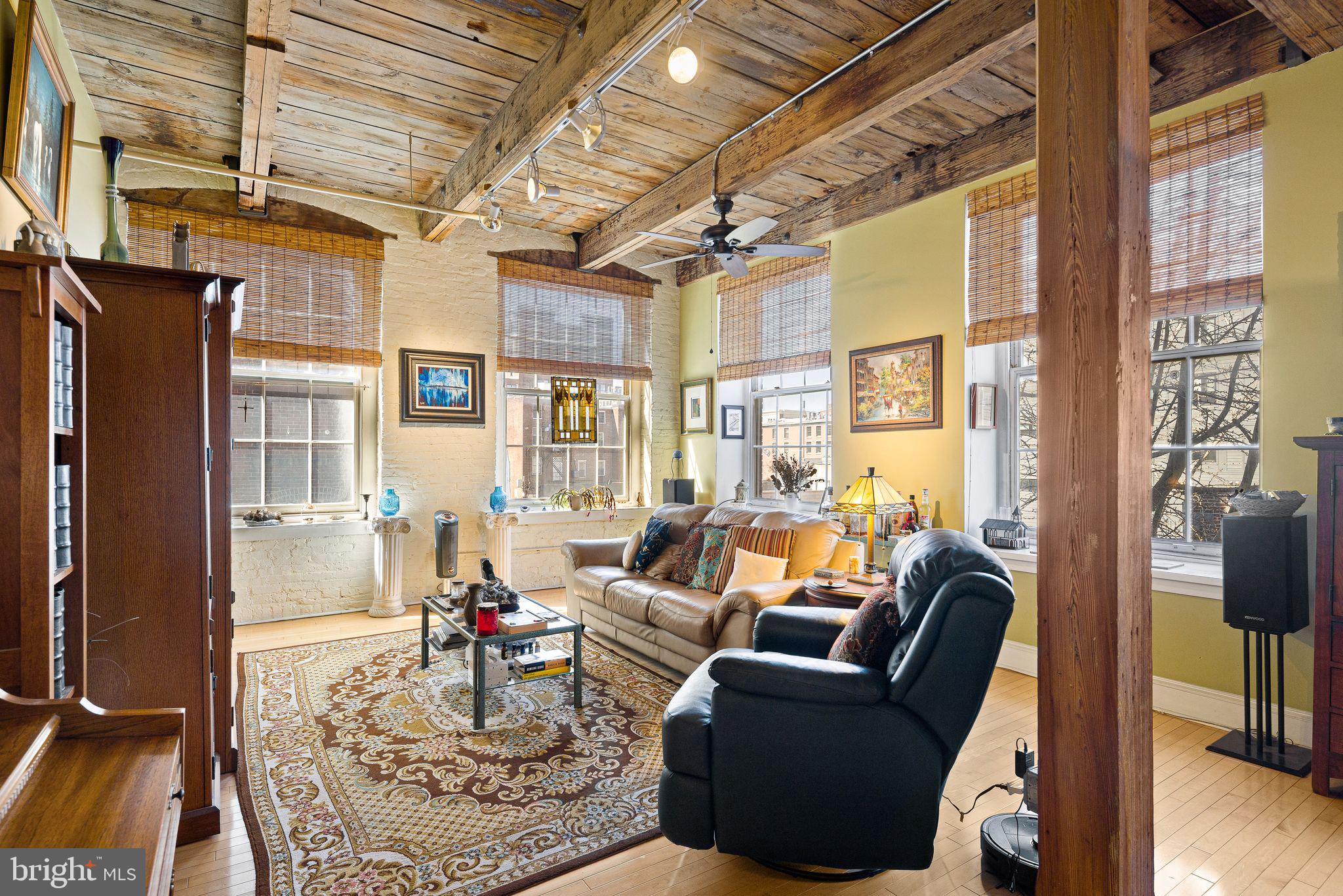 a living room with furniture