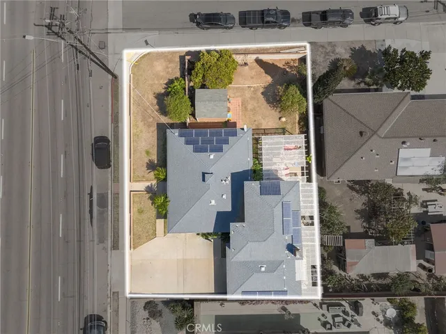 an aerial view of residential house with an entryway