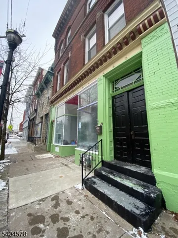 a view of a building with a large window
