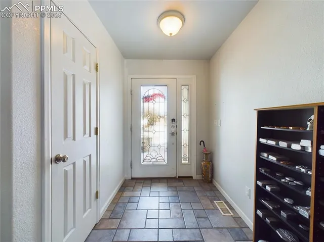 an entryway with a door