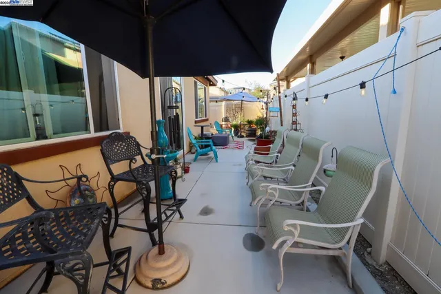 a view of an outdoor seating area