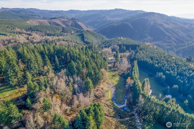 a view of a house with a mountain