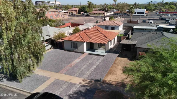 an aerial view of a city