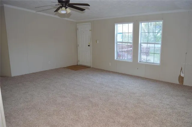 an empty room with a window