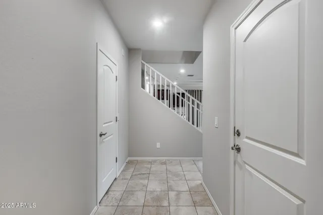 an empty room with closet