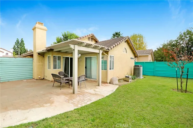 a front view of a house with patio