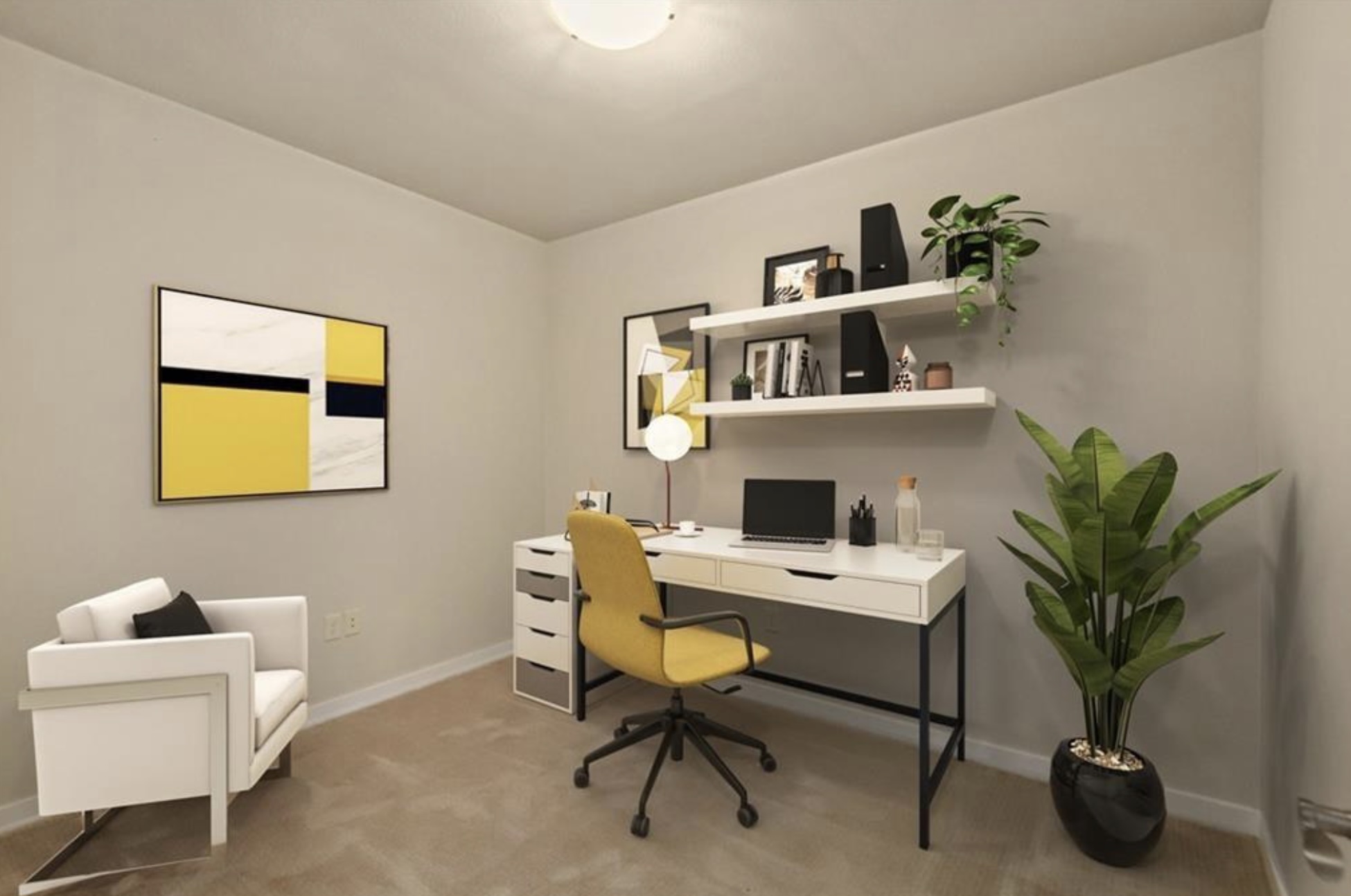 1900 Barton Springs Road, Unit 3031 Austin, TX 78704 - Photo 18 of 37 a workspace with furniture and a potted plant