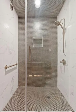 a bathroom with a shower
